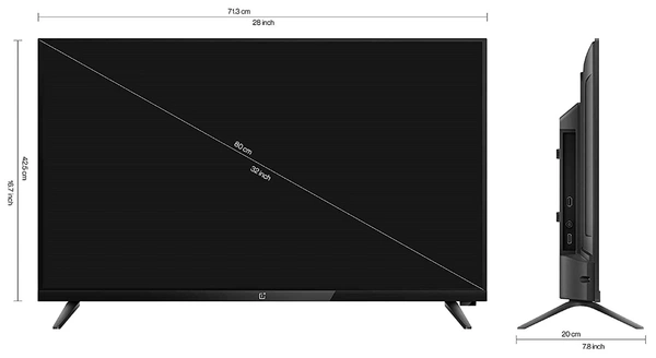 OnePlus 80 cm (32 inches) Y Series HD Ready LED Smart Android TV 32Y1 (Black) (2020 Model) - 32